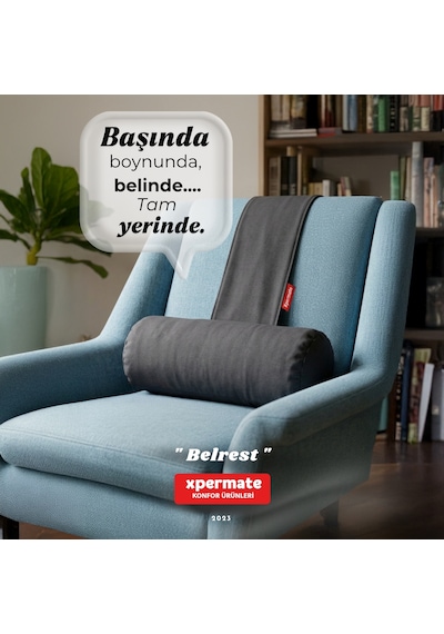 Belrest Bel Boyun Baş Destek Yastığı Ayarlanabilir Ağırlıklı Koltuk Kanepe Ve Araç Boyun Yastığı Gri