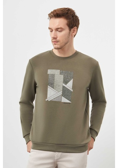 Morven Erkek Yeşil Trend Bisiklet Yaka Sweat-shirt 25ks063004700 Yeşil Yeşil