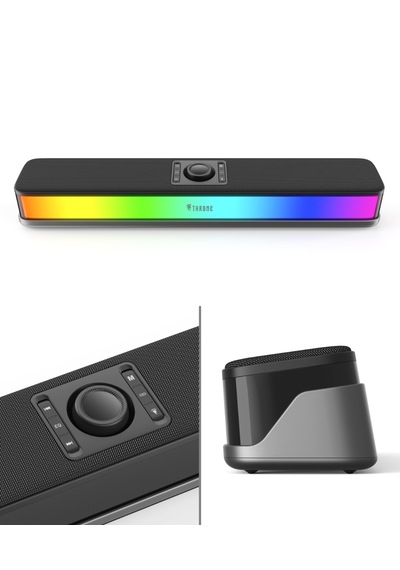 Harmony V2 Rgb Gaming Soundbar 14w Bluetooth Hoparlör Usb + Type-c 6 Ses Modu-siyah