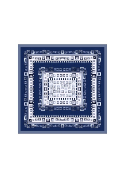 Arancia Koyu Mavi 90x90 İpek Twill Eşarp Koyu Mavi Koyu Mavi