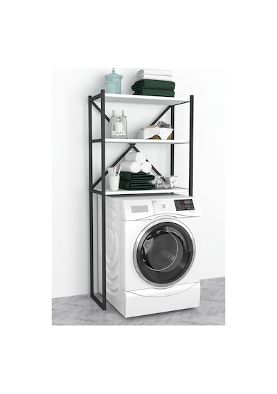 3 Raflı Metal Banyo Düzenleyici Rafı Beyaz