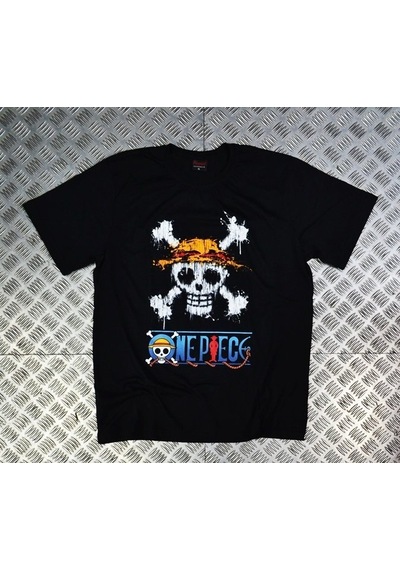 One Pıece Baskılı T-Shirt Siyah