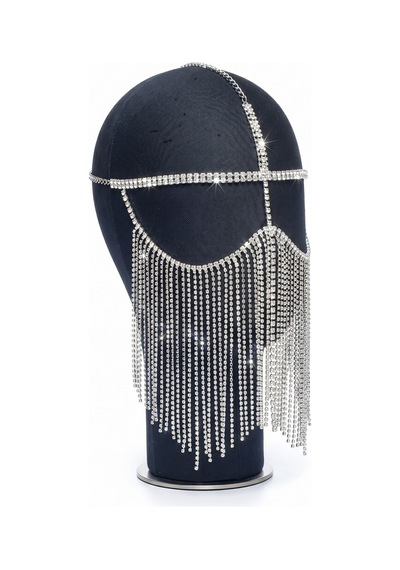 The Sultanah Veil Kristal Taşlı Sarkıntılı Yüz Maskesi/peçe Gümüş - 887385069 Gümüş