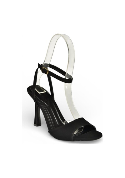 Fox Shoes Y997264604 Siyah Kumaş İnce Topuklu Kadın Ayakkabı Siyah