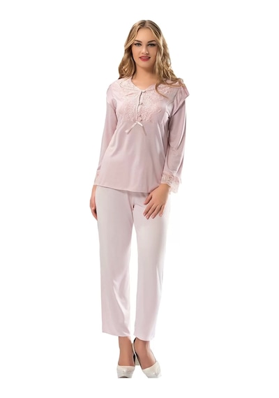 Ekru Penye Pijama Takımı - 1567 Ekru
