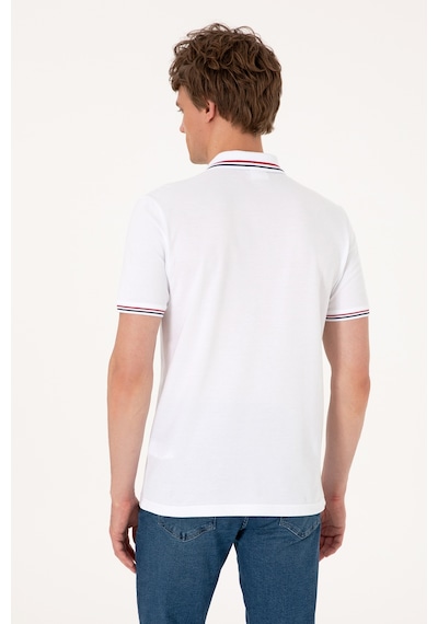 U.S. Polo Assn. Erkek Regular Fit Beyaz Polo Yaka Basic Tişört 50306011-VR013