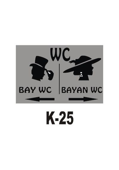 Iş Güvenliği Pvc Dekota Uyarı - Ikaz Levhası Bay Bayan Wc Yazılı (258809891)