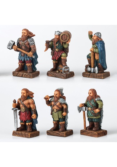 Wıse 6 Lı Viking Savaşçıları Dekoratif Obje Seti Poliresin Koleksiyon Figürleri .