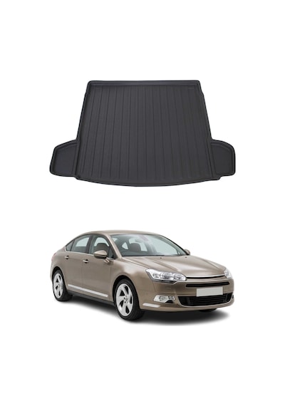 Citroen C5 Sedan 2008-2018 Arası Uyumlu Araca Özel Kauçuk Tpe Bagaj Havuzu Siyah