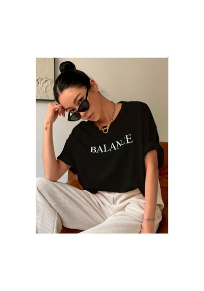 Medinenur Unisex Siyah Baskılı T-shirt Siyah