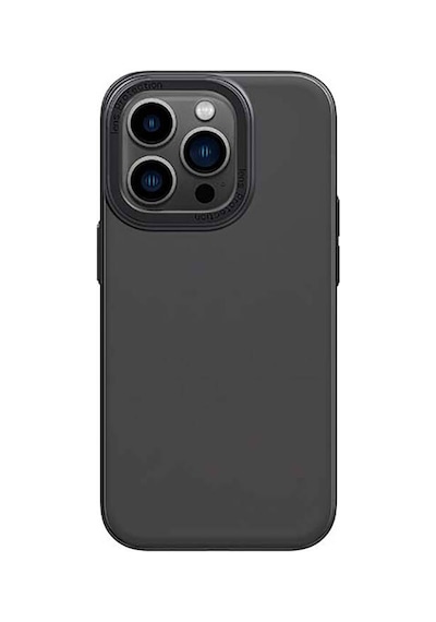 Apple Uyumlu iPhone 14 Pro Kılıf Metal Kamera Çerçeveli Recci Glaze Serisi Kapak Siyah