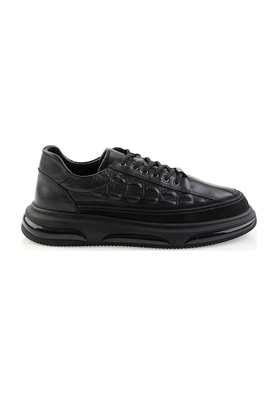 Bambi Siyah Hakiki Deri Erkek Sneaker E01080219003 Siyah