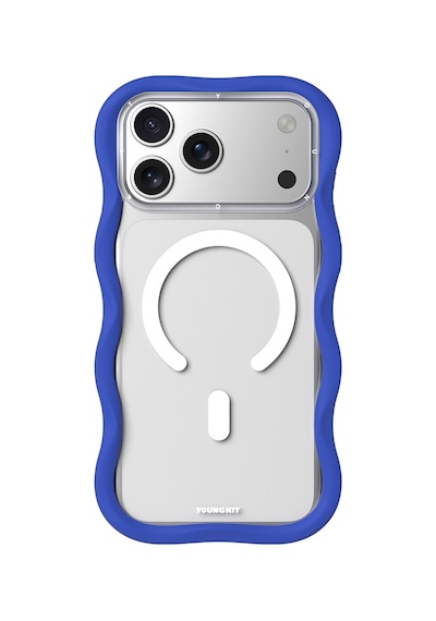 Apple Uyumlu iPhone 17 Pro Max  Kılıf M-safe Şarj Özellikli Youngkit Wave Clear Serisi Kapak Lacivert Lacivert