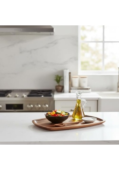 Akasya Ağacı Kayık Sunum Tepsisi 33x20 Cm Ahşap Servis Ve Kahve Tepsisi Peynir, Şarküteri Ve Dekoratif Banyo