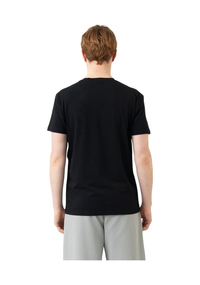 United Colors of Benetton Erkek Beyaz %100 Koton V Yaka Basic T-shirt SIYAH
