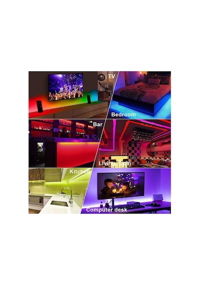 Wn-1161 Şerit Led 5 Metre Rgb Led Işık Uzaktan Kumandalı Tak Çalıştır 3 Çipli İç Mekan Led Çok Renkli