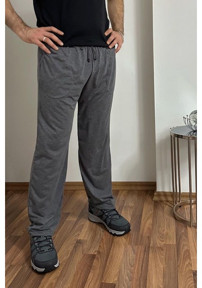 Erkek Pamuklu Cepli İpli Lastikli Bel Pijama Altı Eşofman Antrasit