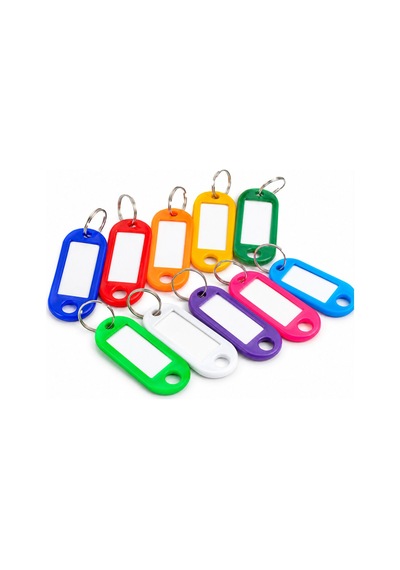 5 Adet Boş İsimli Anahtarlık Plastik Gövdeli Kişiselleştirilebilir Anahtar Etiketi, Metal Halka, Karışık Renk, Keychain