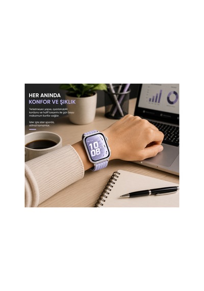 Huawei Watch Fit 5 Pro / Fit 5 / Fit 4 Pro / Fit 4 / Fit 3 Uyumlu Hasır Örgü Spor Cırtlı Kordon