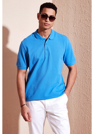 Buratti Pamuklu Regular Fit Düğmeli Erkek Polo Yaka T Shirt 5902127 Koyu Mavi