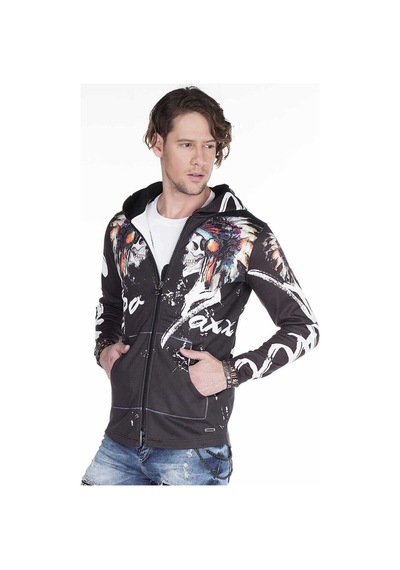 Cipo & Baxx Cl263 Kızıl Derili Kapşonlu Erkek Sweatshirt 001