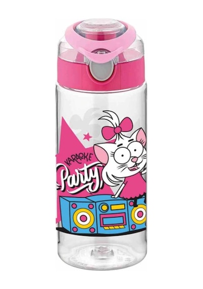 Kral Şakir Desenli Pembe Tritan Matara 500 Ml