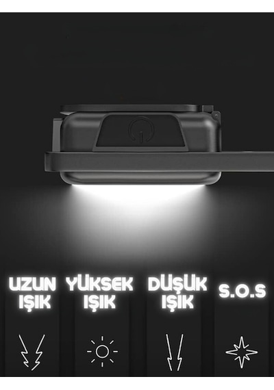 3 Adet Led Anahtarlıklı Metal Kasa El Feneri Cep Boy Cob 800mah Siyah