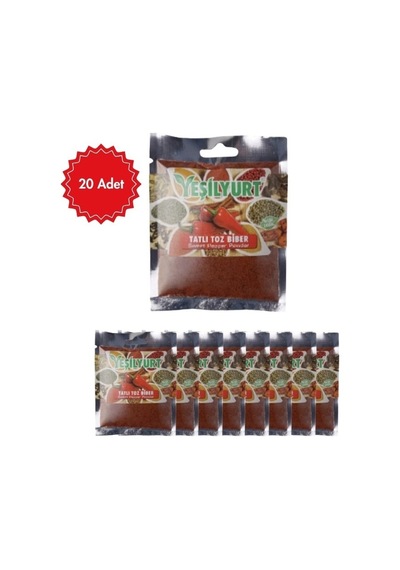 Bulunamadı Yeşilyurt Tatlı Toz Biber 40 G Doğal Ve Katkısız Baharat X 20 Adet