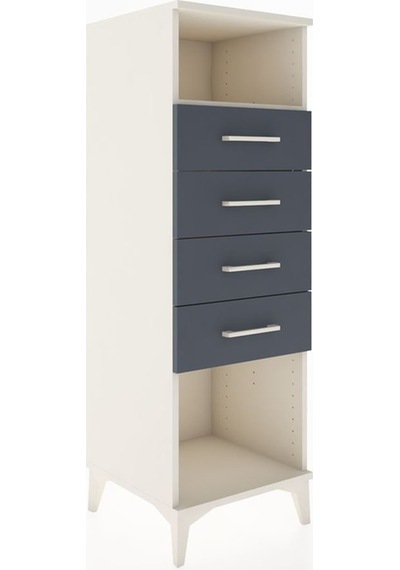 Hyperion Dolap Tek Raflı 4 Çekmeceli 44x44x134 Aytaşı-antrasit Aytaşı