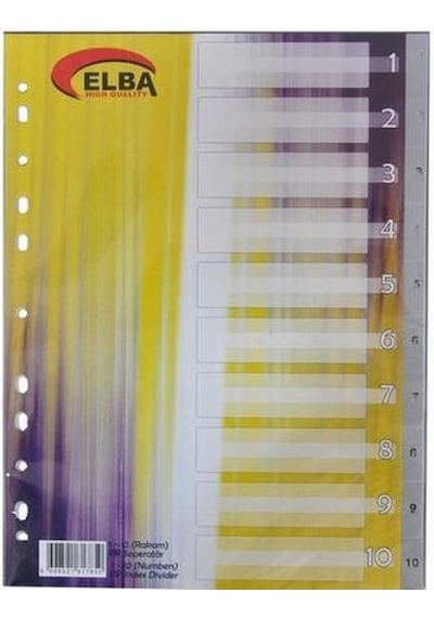 Bafix A4 Seperatör Ayraç 1-10 Rakamlı Plastik