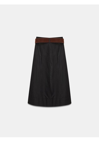 Dilvin 81076 Kemerli Midi Etek-siyah