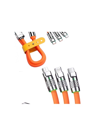 Çoklu Şarj Kablosu Usb Type-c İos  120w Hızlı Şarj Kablosu 45993788