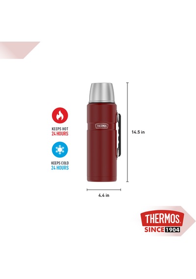 Thermos Sk2020 Stainless King X Large Paslanmaz Çelik Termos 2 Litre Kırmızı
