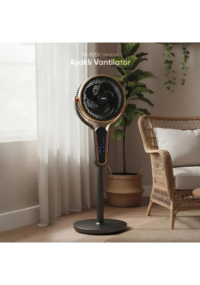 Fressi Fr-f25r Venturi Kumandalı Ayaklı Vantilatör / 3 Kademe Hız Ayarlı Ev Ofis Fanı / Serinletici Vantilatör