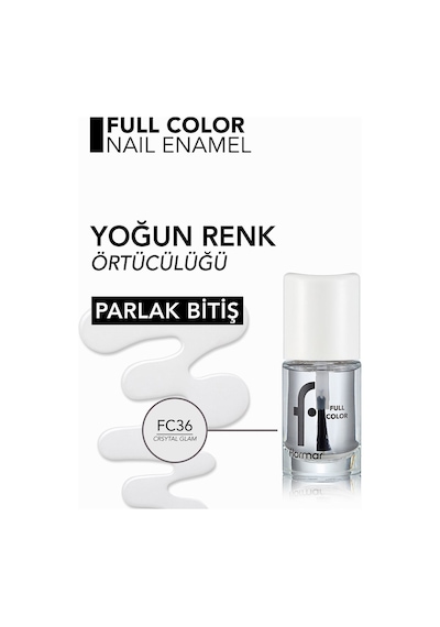 Flormar Full Color Ekstra Yoğun Renkli Parlak Oje FC36 Crsytal Glam