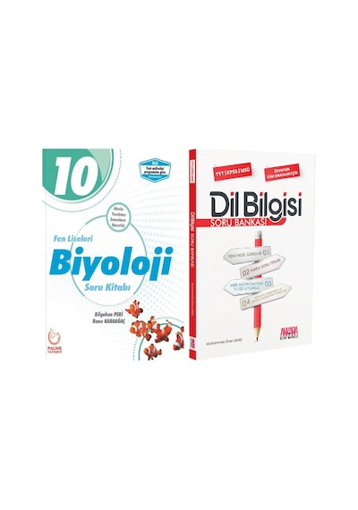 Palme Yayınları 10.sınıf Fen Liseleri Biyoloji Ve Akm Dil Bilgisi Soru Bankası Seti 2 Kitap
