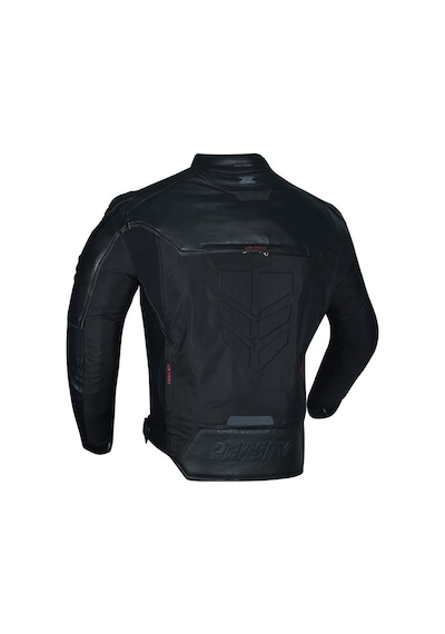 Prosev Falcon Motosiklet Montu 4 Mevsim Maxdura 600-d Dayanıklı Kumaş Deri Motorcu Mont Black