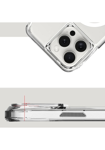 Apple Uyumlu iPhone 16 Pro Max Kılıf Magsafe Şarj Özellikli Airbagli Şeffaf Redclick İncek Kapak