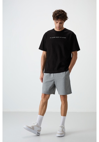 Air Jones Tommy Life Siyah Pamuklu Kalın Yüzeyi Dokulu Oversize Fit Baskılı Erkek T-shirt - 88371 Siyah Air Jones Tommy Life Siyah Pamuklu Kalın Yüzeyi Dokulu Oversize Fit Baskılı Erkek T-shirt - 88371 Siyah