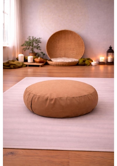 Zafu Yoga Meditasyon Minderi - Yuvarlak Meditasyon Minderi Kahverengi