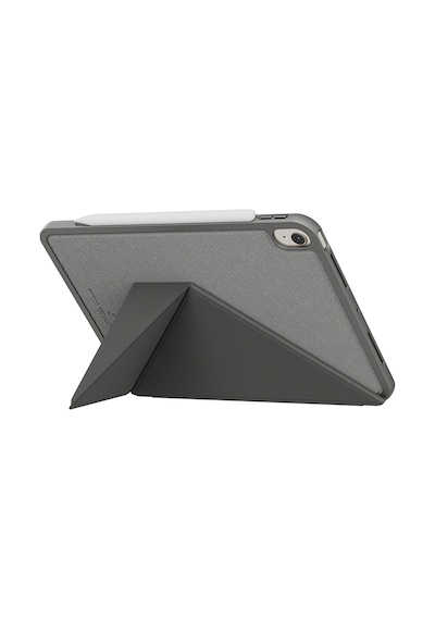 İpad Air 11 2024 Uyumlu Kılıf Skinarma Kalemlikli Dokulu Standlı Magnetik Trilon Kılıf Gri Kapaklı Kılıf