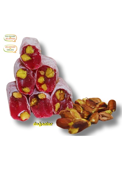 Fitil Lokum Narlı Antep Fıstıklı 1000 Gr.jelatinsiz -gulutensiz-vegan-helal Doğanlar Gıda