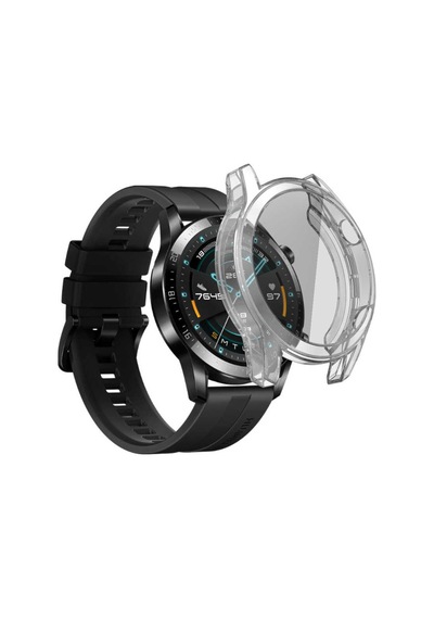 Ekılıf - Huawei Gt2 46mm Uyumlu - Kasa Ve Ekran Koruyucu Watch Gard 02 - Şeffaf