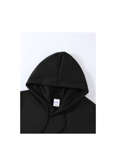 Medinenur But Baskılı Kapüşonlu Sweatshirt Siyah