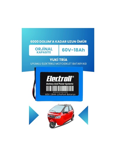 Yuki Tria Batarya Standart Kapasite Lifepo4 60v 18ah Elektrikli Motosiklet Bataryası