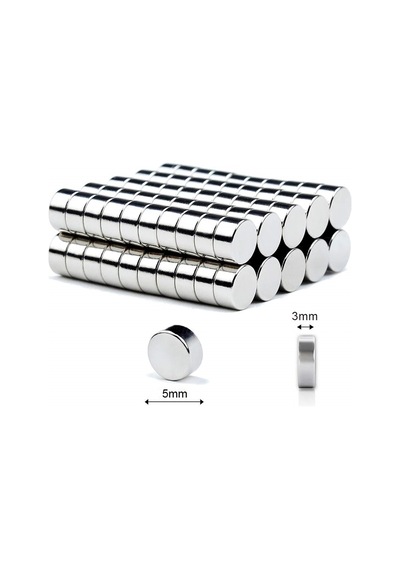 25 Adet Çap 6Mm X Kalınlık 3Mm Silindir Güçlü Neodyum Mıknatıs N11.12240