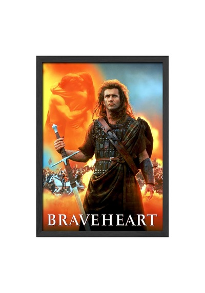 Braveheart Cesur Yürek Siyah Ahşap Çerçeveli Poster, Dekoratif Dizi Duvar Tablosu