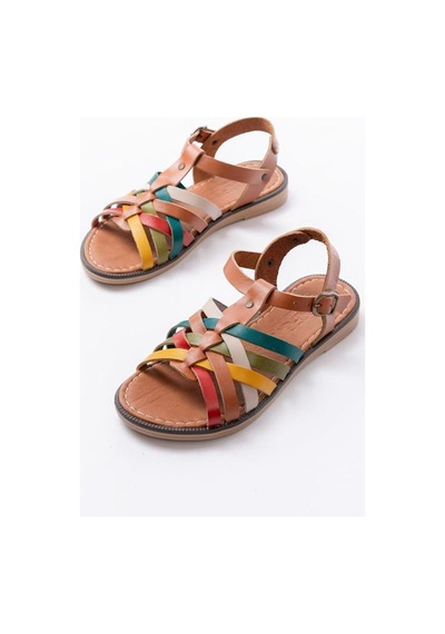 Alemdarshop 205-208 Multi Hakiki Deri Ortopedik Taban Kadın Sandalet