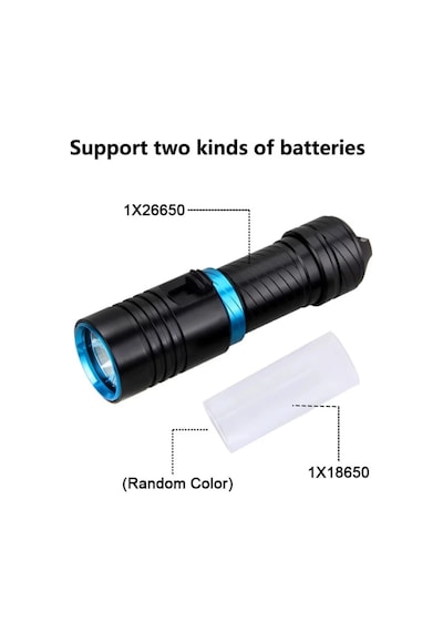 Wison Ws-4545 10w 1800 Lümen Şarjlı Su Altı Feneri Type-c, 5000 Mah, 100 M Menzil, Su Geçirmez Çok Renkli