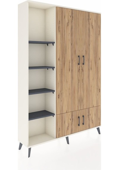 Arges Dolap 6 Raflı 4 Kapaklı Tek Askılı 132x30x195 Aytaşı-çam/antrasit Atlas Çam/antrasıt Arges Dolap 6 Raflı 4 Kapaklı Tek Askılı 132x30x195 Aytaşı-çam/antrasit Atlas Çam/antrasıt